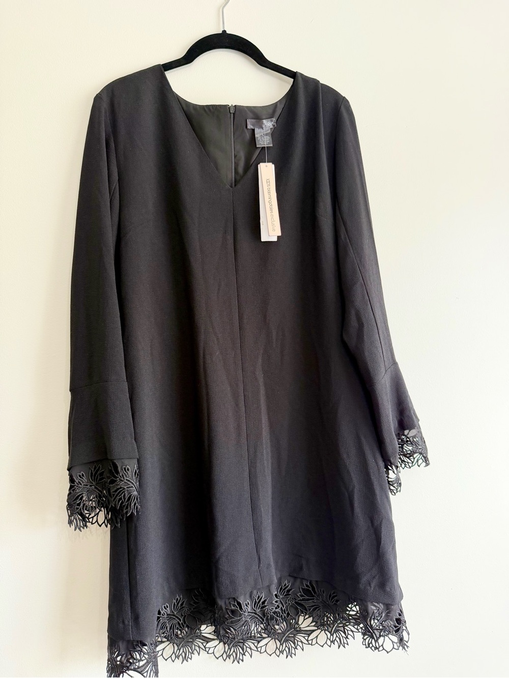 Aqua Black Textured Dress NWT